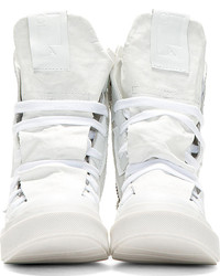 Cinzia Araia Ca By White Canvas Leather Santiago New Skin Sneakers