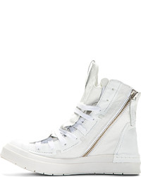 Cinzia Araia Ca By White Canvas Leather Santiago New Skin Sneakers