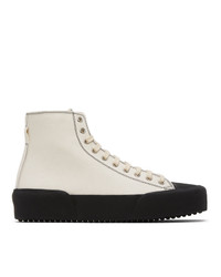 Jil Sander Off White Canvas High Top Sneakers