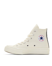 Comme Des Garcons Play Off White Converse Edition Half Heart Chuck 70 Hi Sneakers