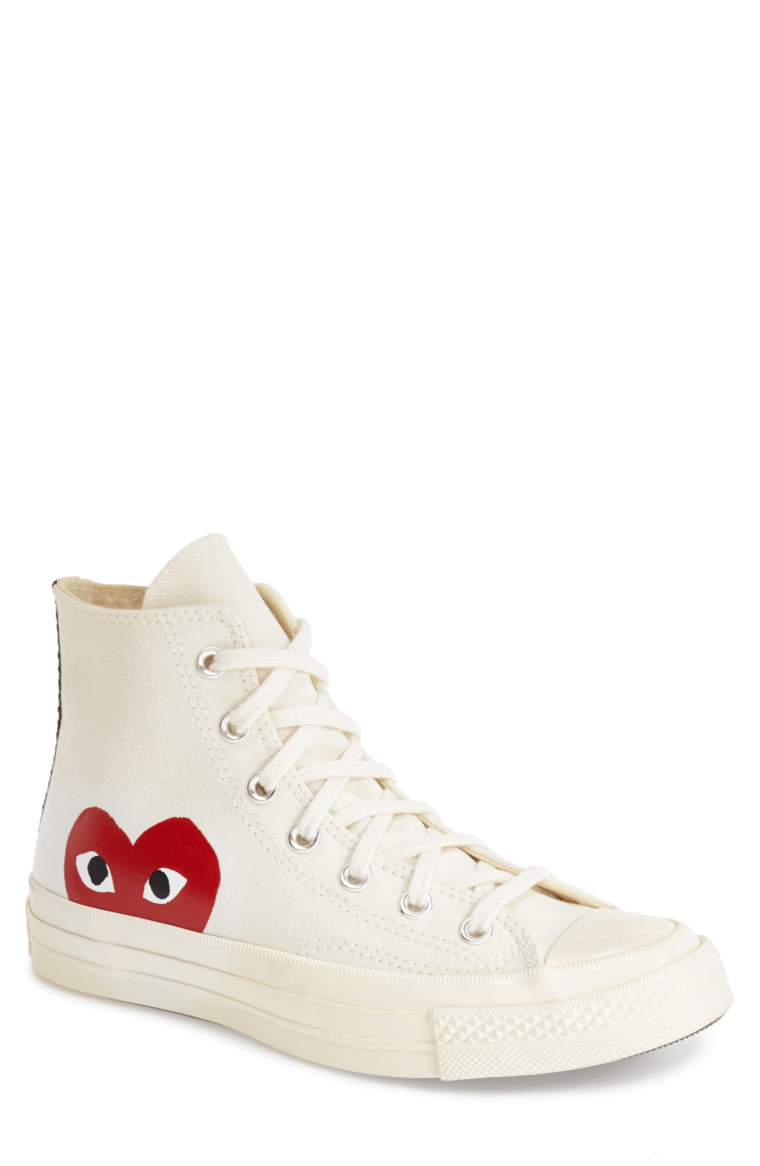 converse with heart white