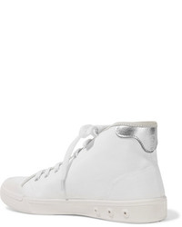 Rag & Bone Standard Issue Leather Trimmed Canvas High Top Sneakers