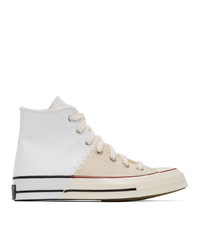 Converse White And Off White Reconstructed Chuck 70 High Sneakers