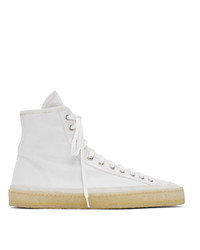Lemaire White Canvas High Top Sneakers