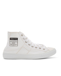 Maison Margiela White Canvas Stereotype High Top Sneakers
