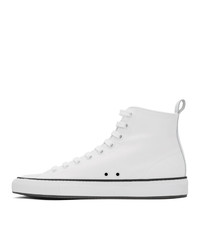 Common Projects White Canvas Tournat High Top Sneakers