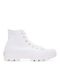 Converse White Chuck Taylor Lugged High Sneakers