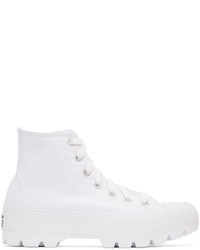 Converse White Chuck Taylor Lugged High Sneakers
