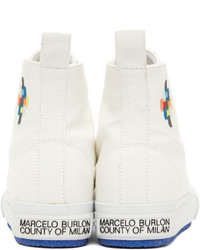 Marcelo Burlon County of Milan White Cross Vulcanized Sneakers
