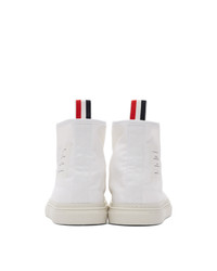 Thom Browne White Cupsole High Top Sneakers
