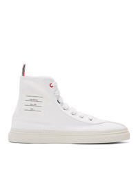 Thom Browne White Cupsole High Top Sneakers
