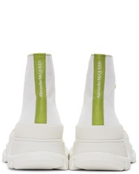 Alexander McQueen White Green Tread Slick High Sneakers