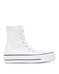 Converse White Platform Chuck Taylor High Sneakers