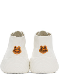 Kenzo White Tiger Crest High Top Sneakers