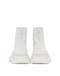 Alexander McQueen White Tread Slick Platform High Sneakers