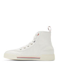 Thom Browne White Tricolor Cupsole High Top Sneakers