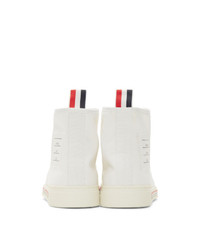 Thom Browne White Tricolor Cupsole High Top Sneakers
