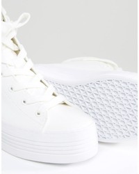 Calvin Klein Jeans Zabrina White Canvas Hi Top Sneakers