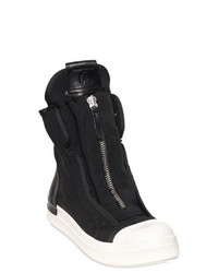 Cinzia Araia Zip Canvas Leather High Top Sneakers