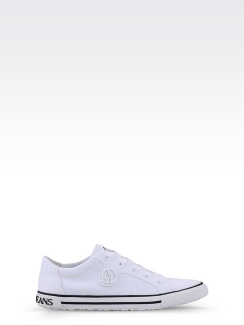 Jeans Canvas Sneaker, $165 | armani.com | Lookastic
