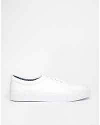 Asos Brand Lace Up Sneakers In Canvas