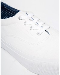Asos Brand Lace Up Sneakers In Canvas