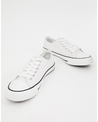 XTI Canvas Lace Up Trainers Canvas