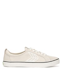 Cariuma Catiba Low Stripe Vintage White Suede And Canvas Sneaker