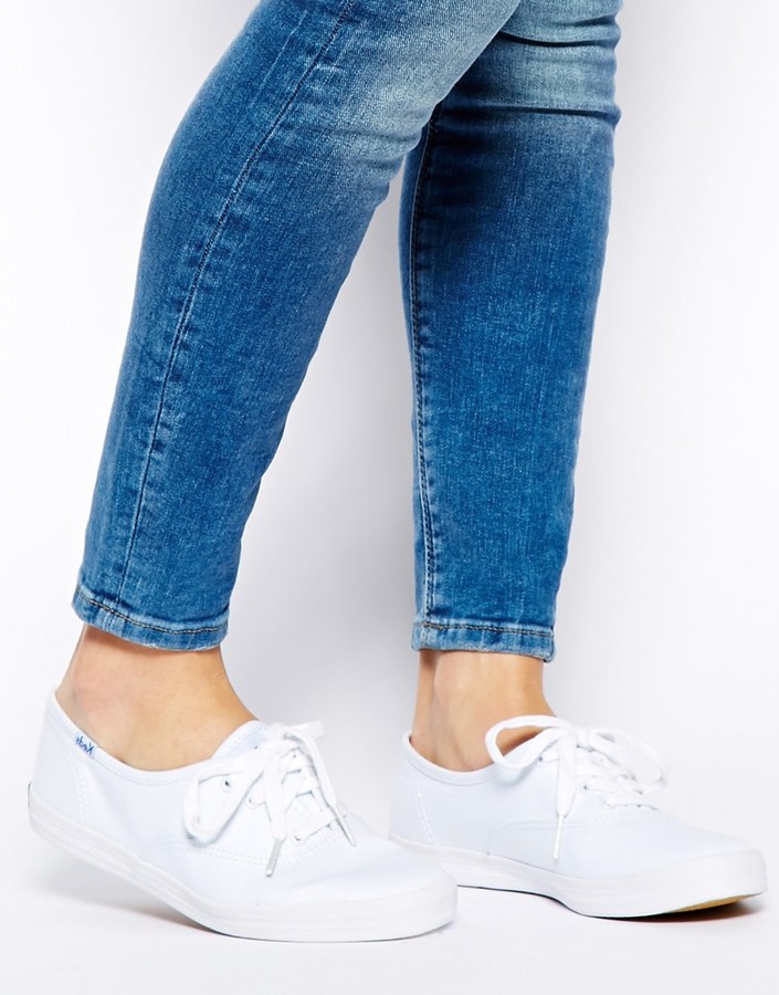 lommelygter smeltet Reparation mulig Keds Champion Canvas White Sneaker Shoes, $65 | Asos | Lookastic