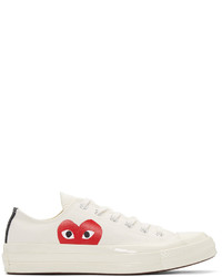 Comme des Garcons Comme Des Garons Play Off White Converse Edition Low Top Sneakers