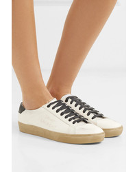 Saint Laurent Court Classic Med Distressed Canvas Sneakers