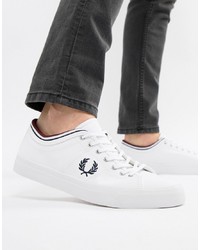 Fred Perry Kendrick Canvas Tipped Cuff Trainers In White