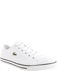 lacoste white canvas trainers