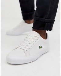 Lacoste Lerond Trainers In White Canvas