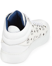 MCM Monogrammed Low Top Sneaker White