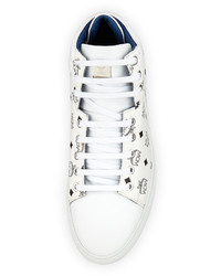 MCM Monogrammed Low Top Sneaker White