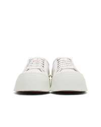 Marni Off White Canvas Platform Sneakers