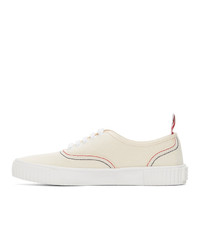 Thom Browne Off White Heritage Vulcanized Sneakers