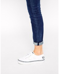 Fred Perry Phoenix White Canvas Flatform Sneakers