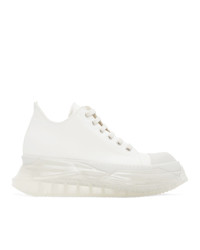 Rick Owens DRKSHDW White Abstract Sneakers