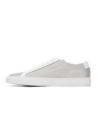Common Projects White And Grey Mesh Achilles Sneakers