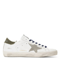 Golden Goose White And Khaki Sneakers