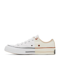 Converse White And Off White Reconstructed Chuck 70 Low Sneakers