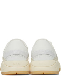 A.P.C. White Beige Andrea Court Sneakers