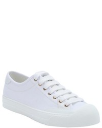 Gucci White Canvas Lace Up Low Top Sneakers