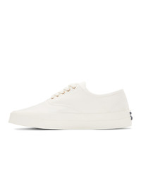 MAISON KITSUNE White Canvas Laced Sneakers