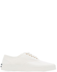 MAISON KITSUNÉ White Canvas Laced Sneakers