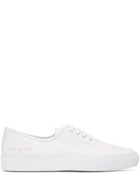 Common Projects White Canvas Tournat Four Hole Sneakers