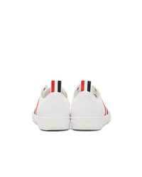 Thom Browne White Canvas Trainer Sneakers