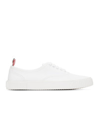 Thom Browne White Canvas Vulcanized Sneakers